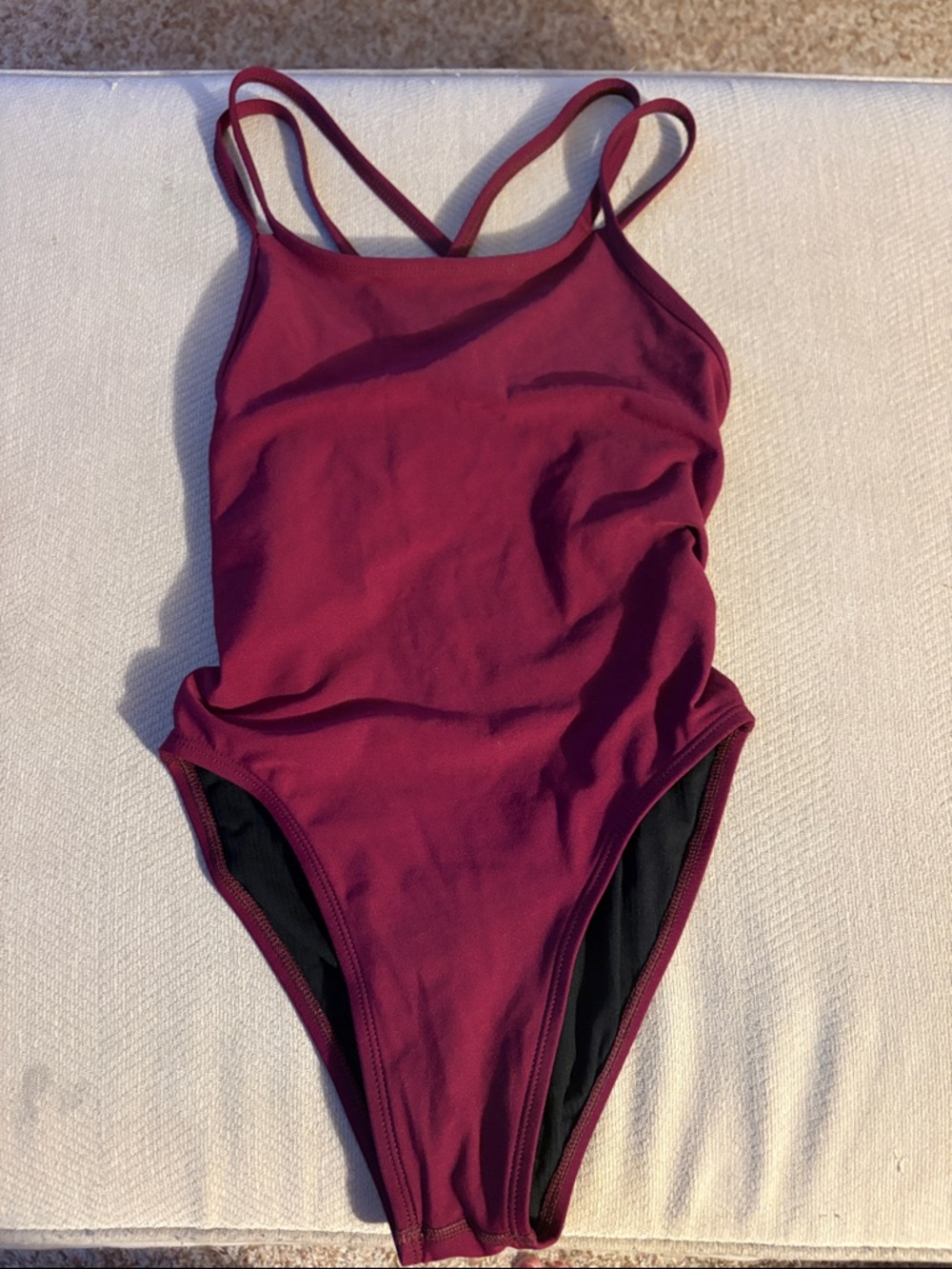 Jolyn Clothing Wine Red purplish One-Piece Swimsuit